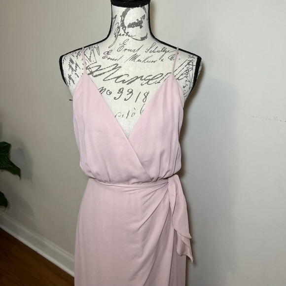 NEW WAYF Blush Pink Wrap Long Maxi Dress Sz S - Picture 4 of 12